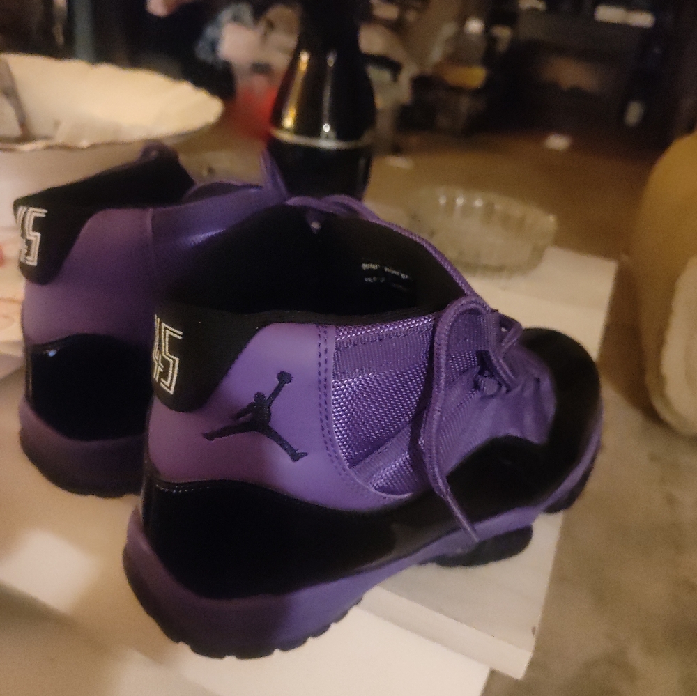 Air Jordan 11s Purple and Black Sneakers - Picture 4 of 4